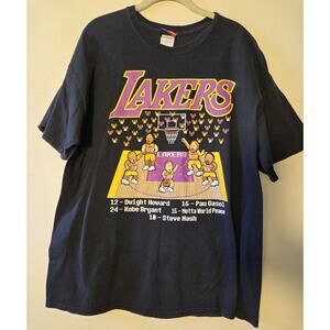 LA Lakers Basketball T Shirt XL 2012/13 Team Kobe Bryant Howard Nash Meta Gasol